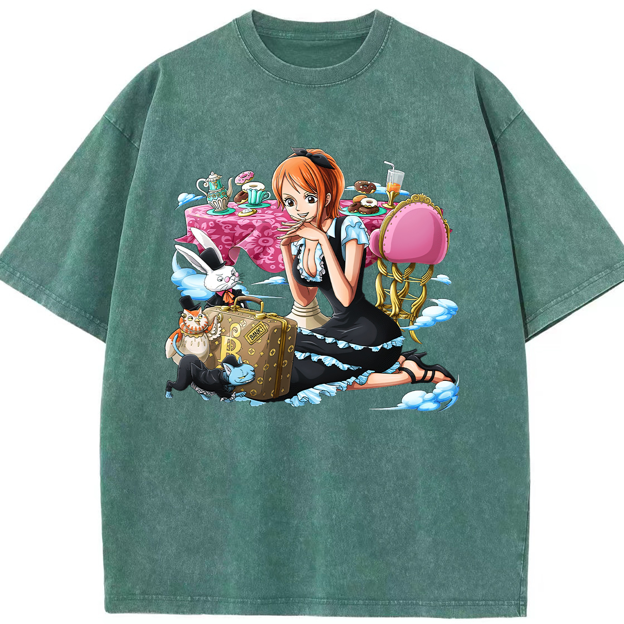ワンピース ナミ ONE PIECE Nami 綿100% ヴィンテージ風 半袖Tシャツ（フロントプリント）